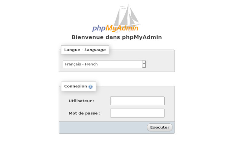 Connexion à PHPMyAdmin